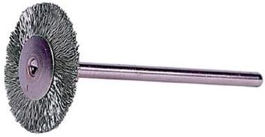 Miniature Stem-Mounted Wheel Brushes - mw-20 .005 1/8in stem1 1/4in dia