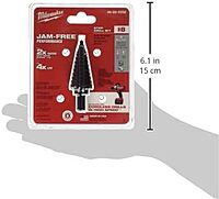 Step Drill Bit: 1/2 in to 1 in Hole Dia, 3/8 in Shank, HSS, 9 Sizes - MILWAUKEE