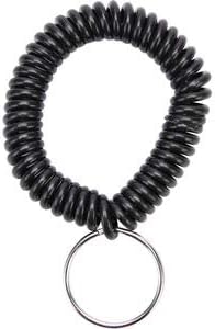 SPARCO SPR02882 Split Ring Wrist Coil Key Holder, 2.1x2.1x2.4 in - Pack of 6, Black