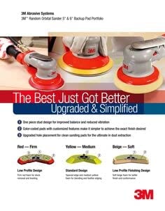 3M Stikit 45215 Medium Yellow PSA Disc Pad - 5 in Diameter - 3/4 in Thick