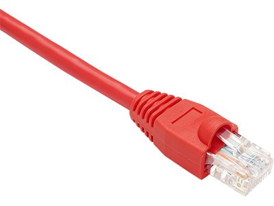 Unirise PC5E-03F-RED-S CAT5E ETHERNET PATCH CABLE, UTP, RED, SNAGLESS, 3FT