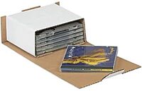 Shoplet Select / Partners Brand White Corrugated DVD Mailers, 7 5/8in x 5 7/16in x 3 9/16in, Pack Of 50