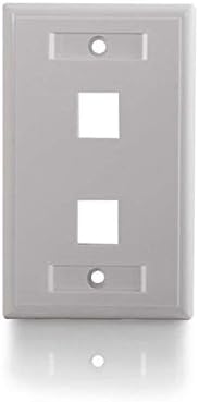 C2G 1-Port Single Gang Multimedia Keystone Wall Plate - White