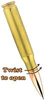 Caliber Gourmet 50 Caliber Bullet Twist Tactical Pen, Gold Plated, Realistic Refillable 50 Cal Bullet Pen for Hunters