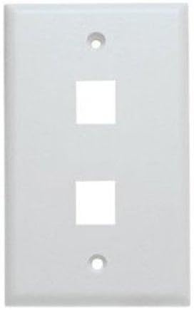 Unirise 2Port Wall Plate, Single Gang, White WP-2P-WHT