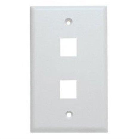 Unirise 2Port Wall Plate, Single Gang, White WP-2P-WHT