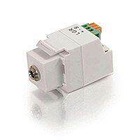 Legrand - C2G 3.5MM Keystone Module, Stereo Keystone Jack with 4-Pin Mini Din Connector, White 3-Conductor Keystone Adapter