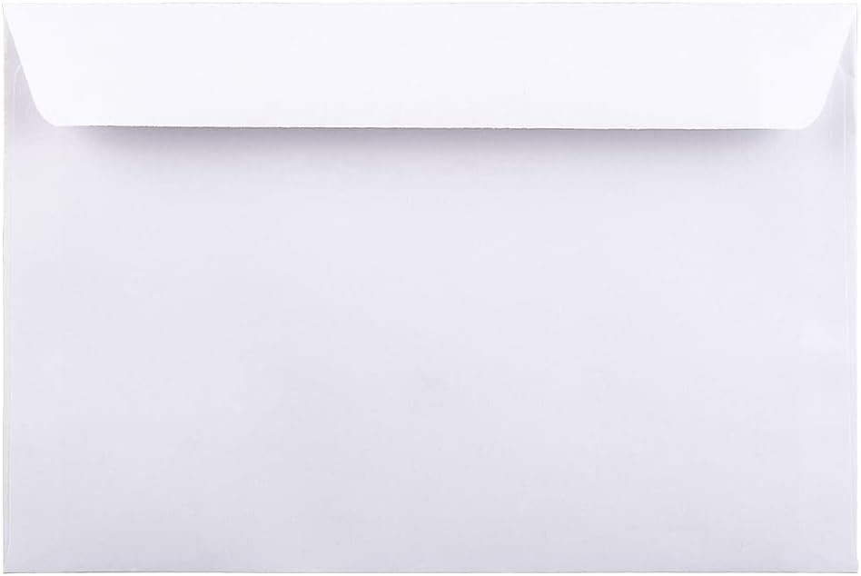 JAM PAPER Booklet Envelopes With Gummed Closure - White