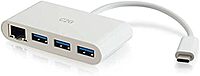 C2G USB-C to Gigabit Ethernet Adapter with 3-Port USB Hub