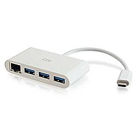 C2G USB-C to Gigabit Ethernet Adapter with 3-Port USB Hub