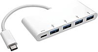 Tripp Lite 4-Port USB 3.1 Gen 1 USB-C to USB-A Portable Hub with x4 USB-A & USB-C Charging Port 5 Gbps (U460-004-4A-C)
