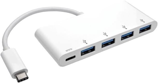 Tripp Lite 4-Port USB 3.1 Gen 1 USB-C to USB-A Portable Hub with x4 USB-A & USB-C Charging Port 5 Gbps (U460-004-4A-C)