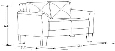 Harper Tufted Tufted Back Cushion Microfiber Loveseat - Lifestyle Solutions (Black)