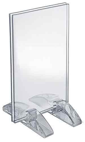 Azar Displays Dual-Stand Vertical/Horizontal Acrylic Sign Holders