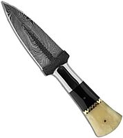BUCKNBEAR KNIVES Custom Handmade Boot Hunter Dagger Knife Horn/Bone Handle