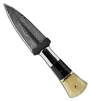 BUCKNBEAR KNIVES Custom Handmade Boot Hunter Dagger Knife Horn/Bone Handle