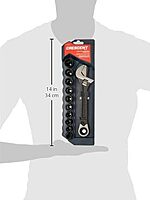 Crescent 11 Pc. Pass-Thru X6 Black Oxide Adjustable Wrench and Spline Socket Set - CPTAW8 Universal Sockets