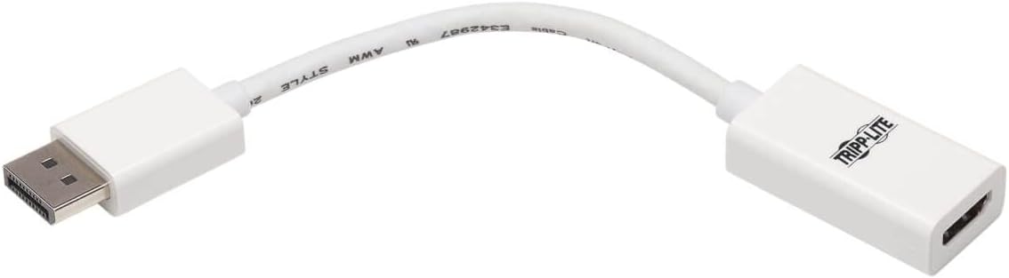 DisplayPort to HDMI Active Adapter 4K M/F White DP to HDMI 6in