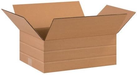 Partners Brand Multi-Depth Corrugated Boxes, 16in x 12in x 6in, Scored 4in, 2in, Kraft, Pack Of 25