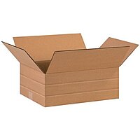 Partners Brand Multi-Depth Corrugated Boxes, 16in x 12in x 6in, Scored 4in, 2in, Kraft, Pack Of 25
