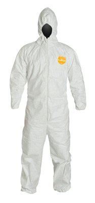 DuPont XL 12 mil ProShield Basic Chemical Protection Coveralls With Front Zipper Closure, Attached Hood And Elastic Waist