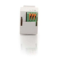 Legrand - C2G 3.5MM Keystone Module, Stereo Keystone Jack with 4-Pin Mini Din Connector, White 3-Conductor Keystone Adapter