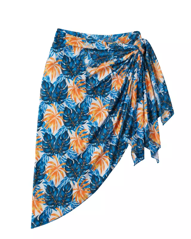 Tropical Print Modest Swimwear Set – 5 Pieces - طقم مايوه محتشم بطبعة استوائية – 5 قطع