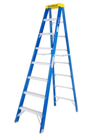 Step ladder 8ft/2.4m Fiberglass Gazelle working height 3.6mtr