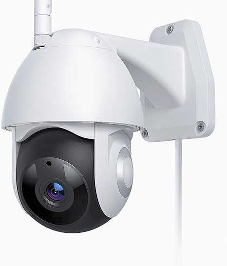 Security Camera Outdoor, WiFi 360 Camera 1080P Security Camera System IP66 Waterproof with Motion Detection and Infrared Night Vision, SD Card Storage & Cloud Storage and Works with Alexa Google Home
