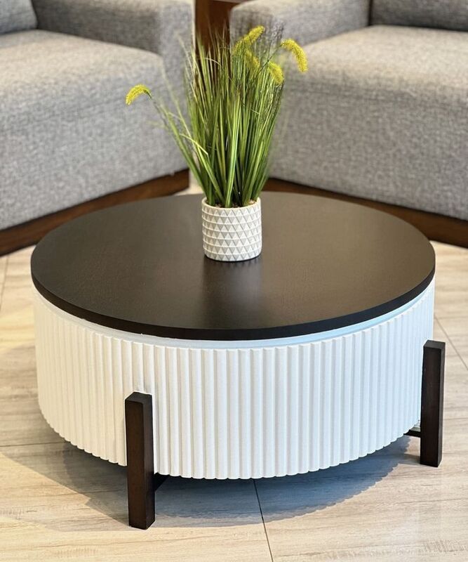 black and white coffee table