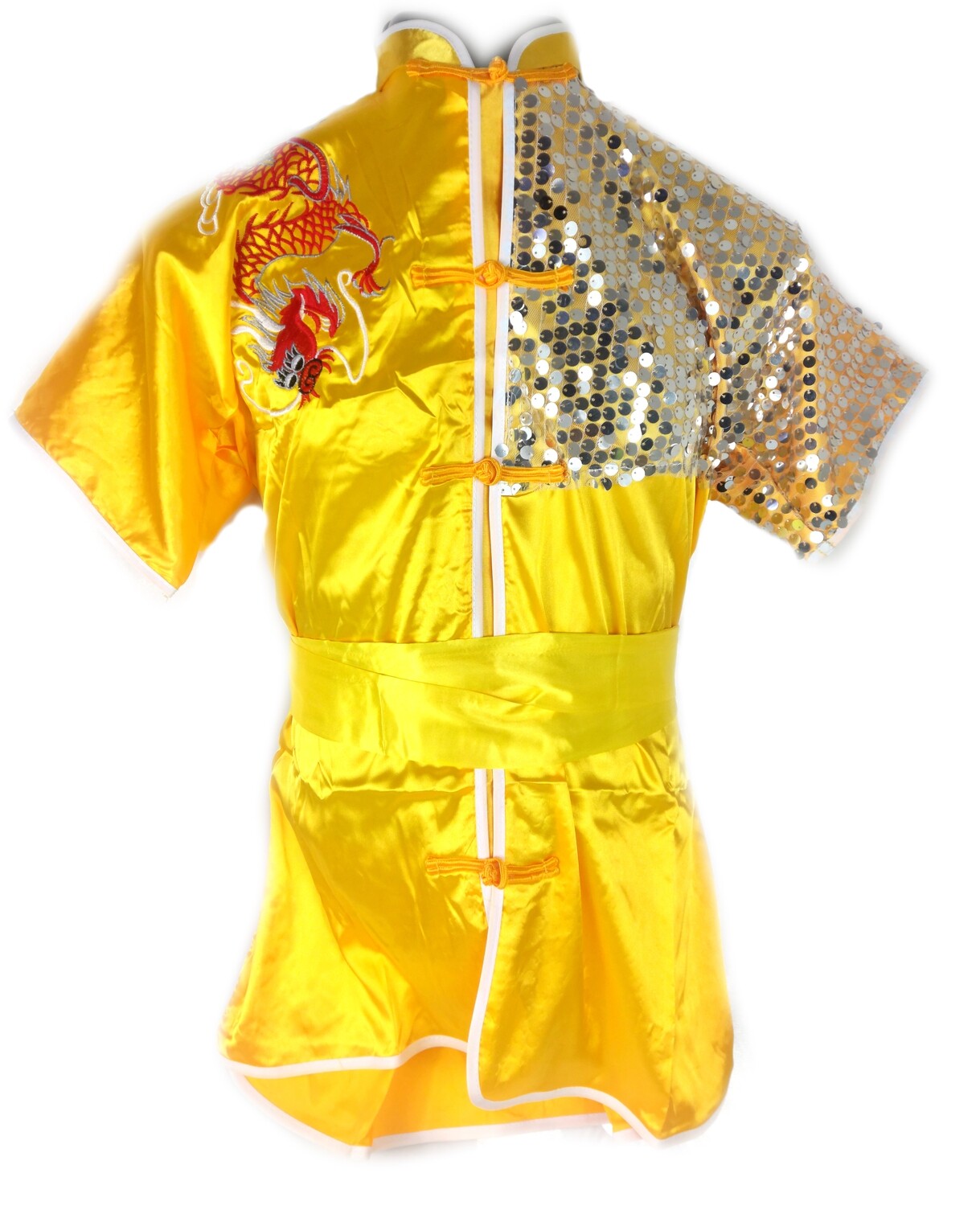 Uniforme Competencia Wu Shu lentejuelas Amarillo
