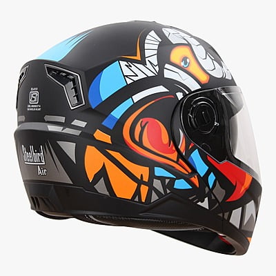 STEELBIRD SBA-7 ISS BIRDIE GLOSSY BLACK/ORANGE C/V (M)