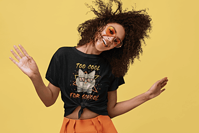Too Cool For School – Retro Cat Sunglasses T-Shirt