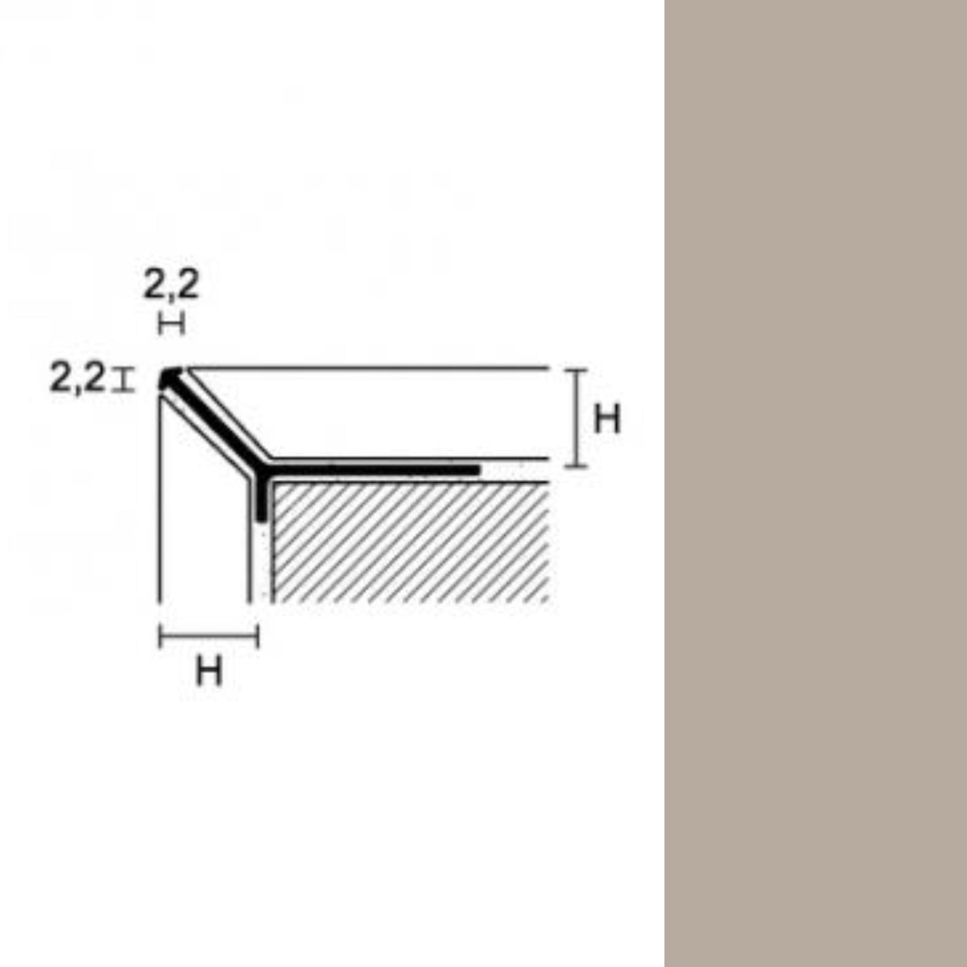 Profil decorativ PROFILPAS, 95190 IPV/1 COLOUR-COATED ALUMINIUM GREIGE 2.7 ml