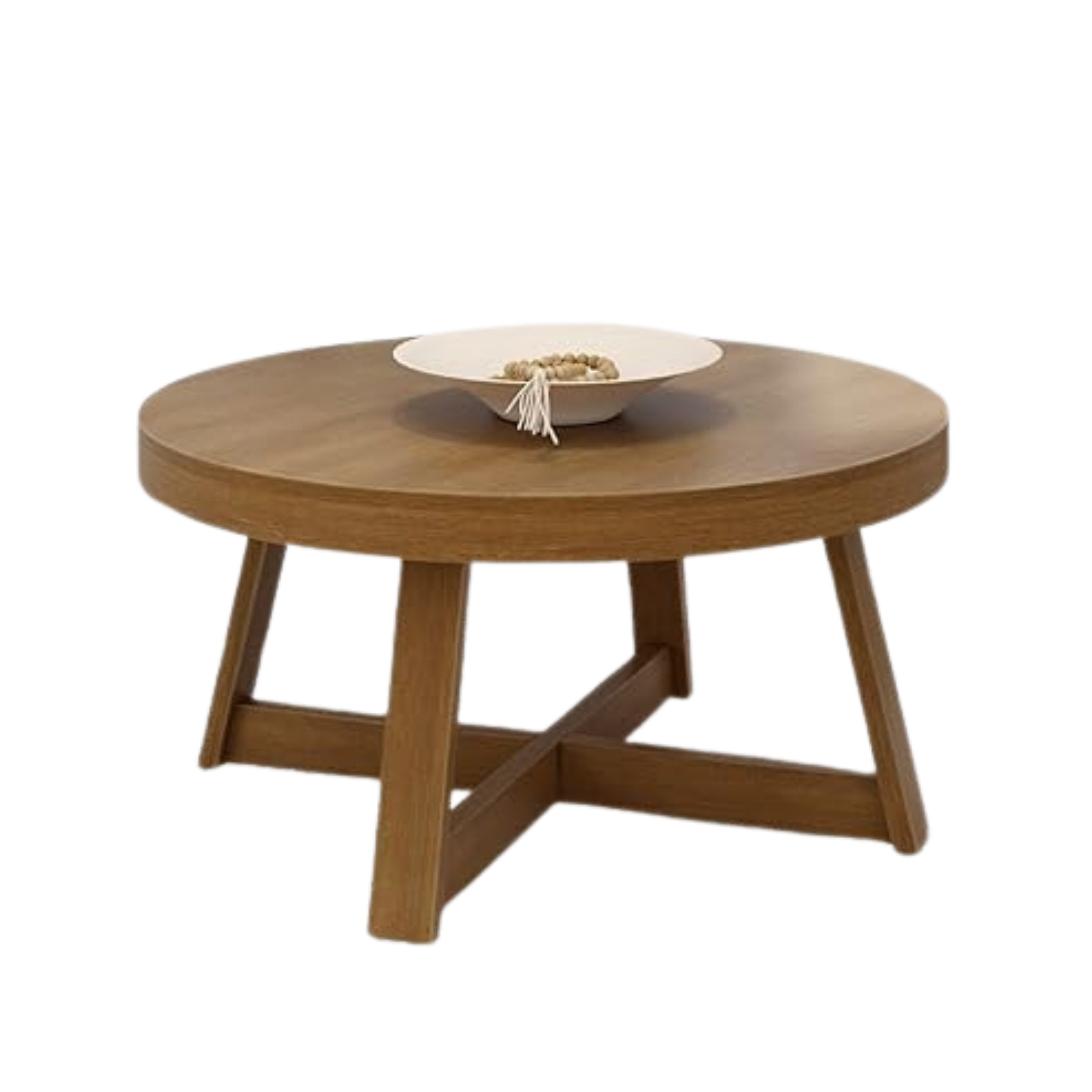 36 Round Solid Wood Farmhouse Coffee Table – Wirebrush Finish