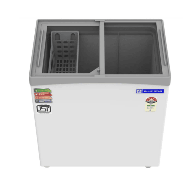 Inner look of Blue Star Glass Top Deep Freezer-GT5-230NP