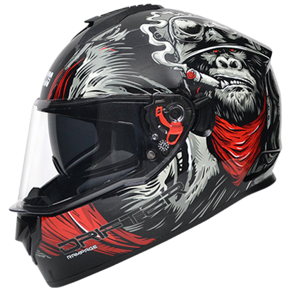 STUDDS DRIFTER D3 MATT BLACK/GREY N2 RED D/V (L)