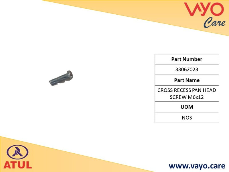 CROSS RECESS PAN HEAD SCREW M6X12 - 33062023 - GEMINI ULTRA