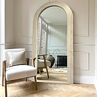 Beige marble frame with flat mirror(39.4*71 INCH)