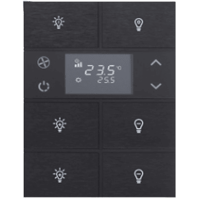 EAE KNX Switch Rosa Metal Series 3 Fold With Thermostat