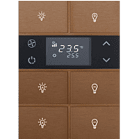 EAE KNX Switch Rosa Metal Series 3 Fold With Thermostat