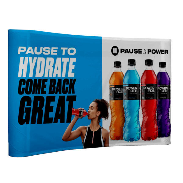 Curved Bannerwall with Wings 4.2 x 2.25m, Print Only