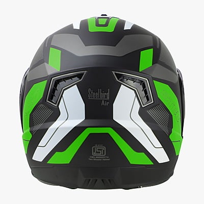 STEELBIRD SBA-7 ROAD MATT BLACK/GREEN C/V (M)