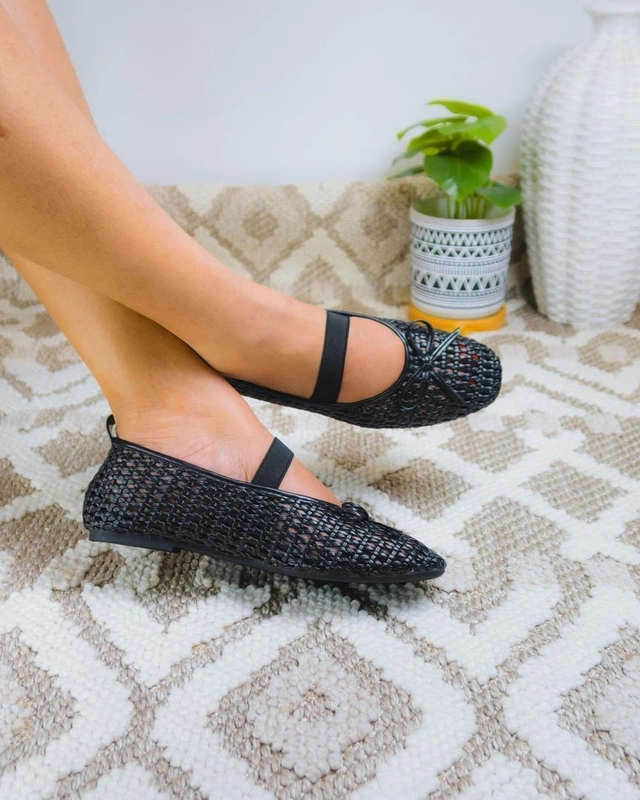Ballerines Tressées à Bride Élastique