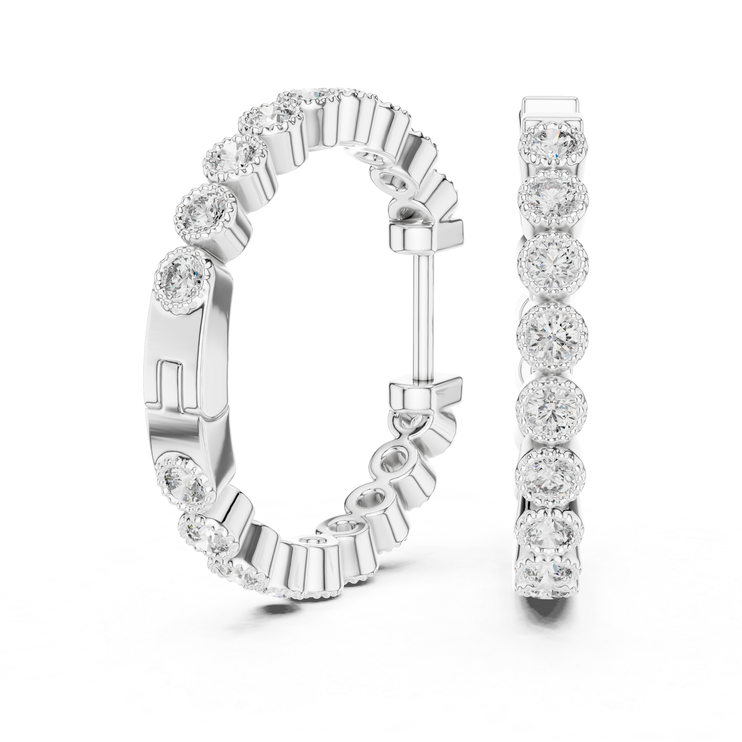 Moderna milgrain hoops