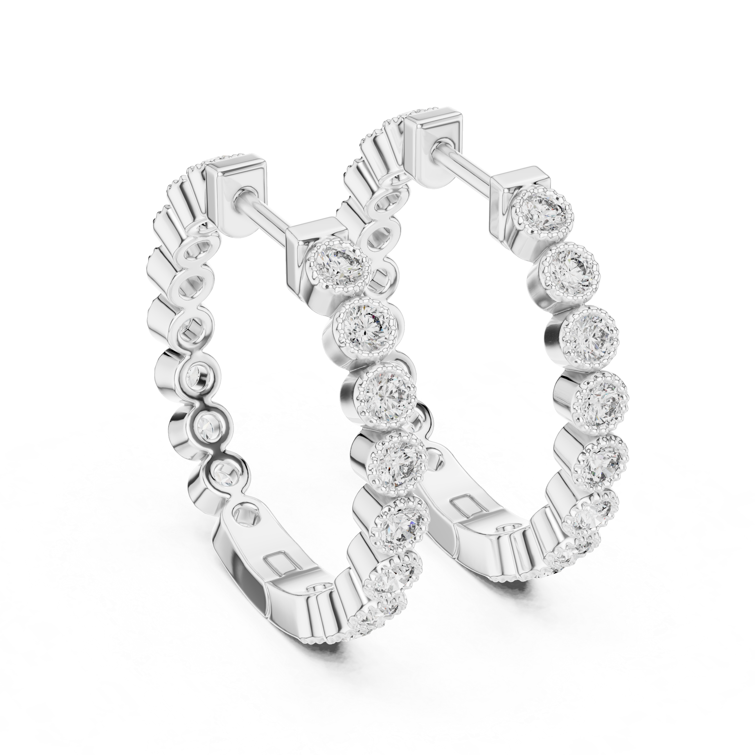 Moderna milgrain hoops