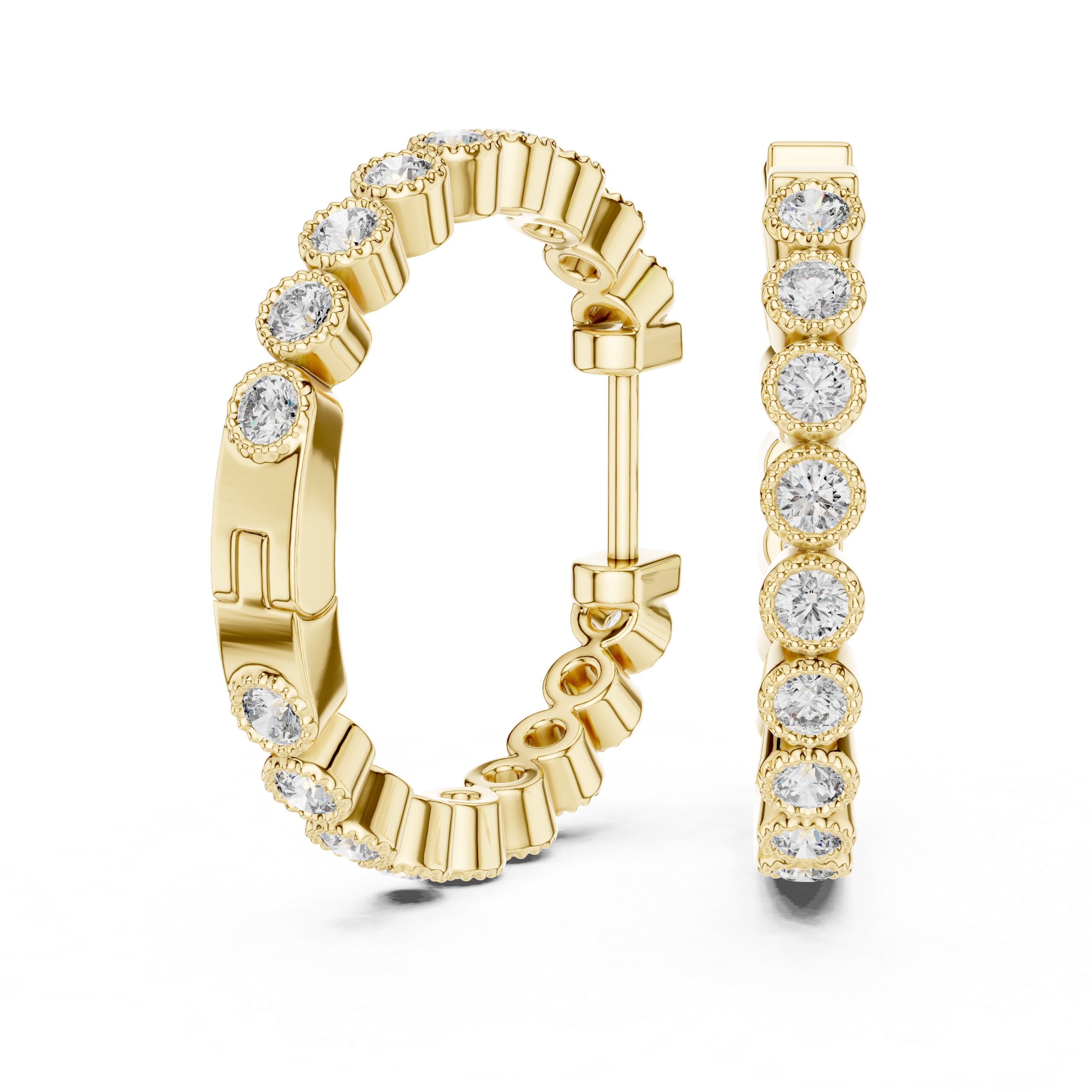 Moderna milgrain hoops