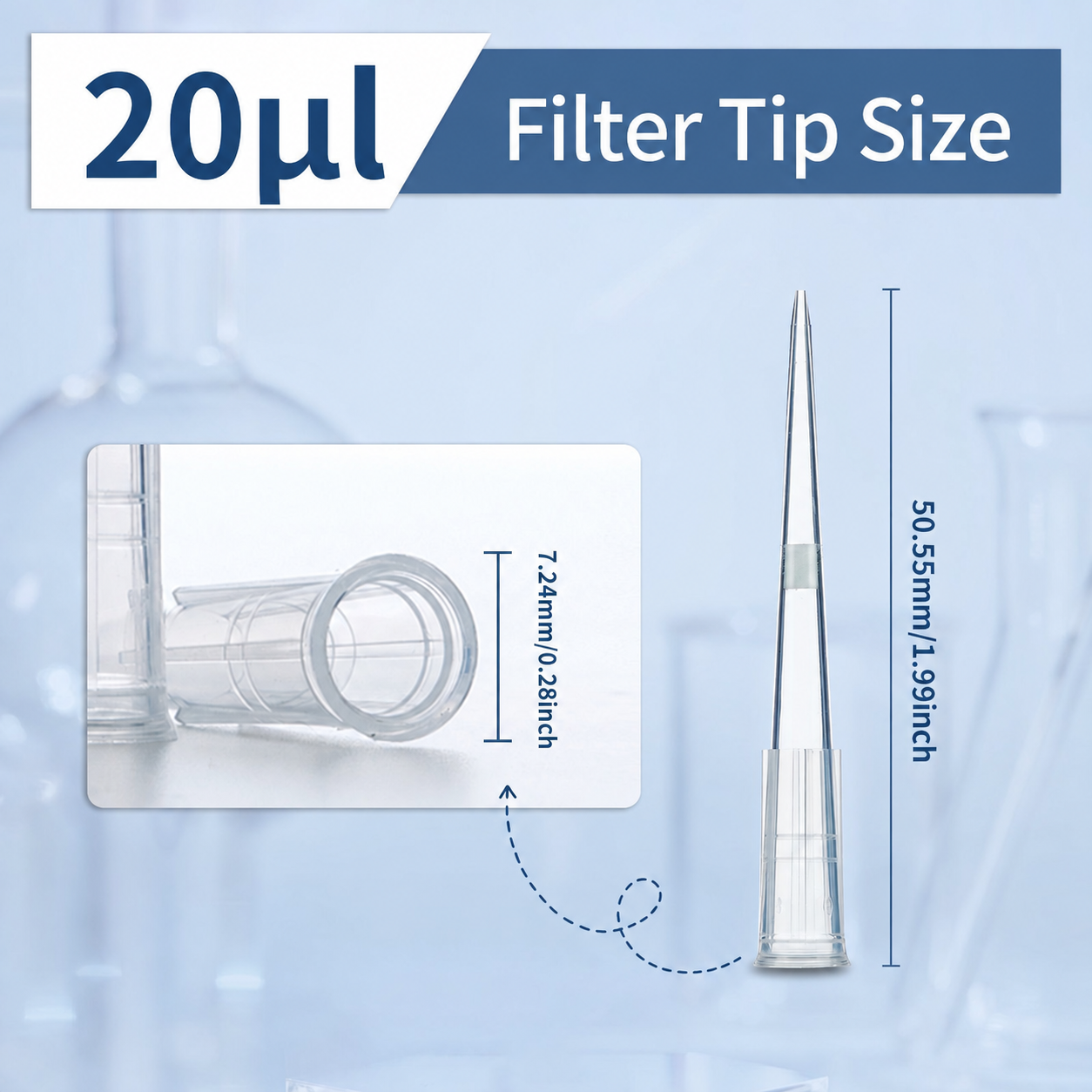 20μl Filter Tips,   Low-retention,  Rack Pack,  Sterile, Length:51mm,  96 Pieces/Rack,  10 Racks/Pack,  5 Packs/Case
