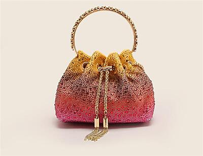 GRADIENT SHINY BUCKET BAG RAINBOW COLOUR