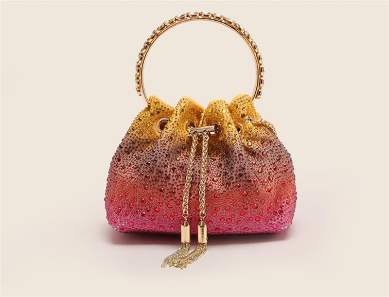GRADIENT SHINY BUCKET BAG RAINBOW COLOUR